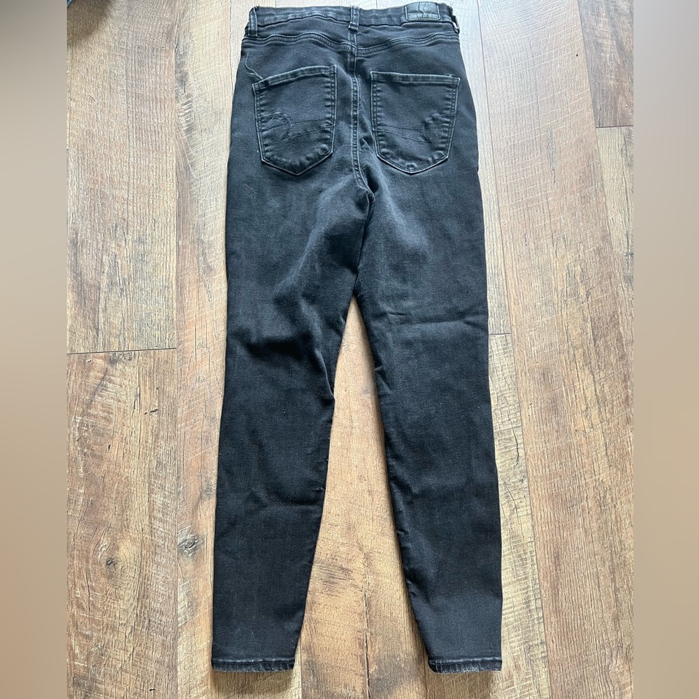 American Eagle Outfitters Black Ripped Skinny Jeans - Picture 3 of 6